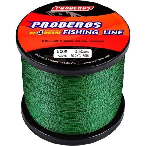 547Yd500m 80LB05mm Fil de pche tresse 4 Brins Fil de Tresse PE Multifilament Plus Fort Super Force Ligne De couleurs multiple NYLON