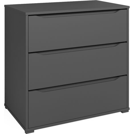 Cassettiera per camera da letto Ruben, Antracite, 80 x 77.6 cm con 3 cassetti, Vicco