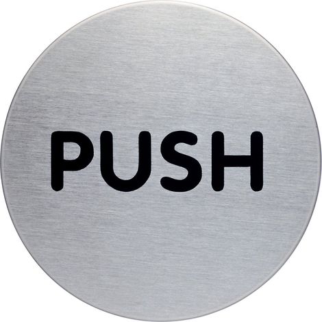 Durable Pull pittogramma cartello resistente ai graffi per porta in acciaio inox, 65 mm (Confezione da 5), 5