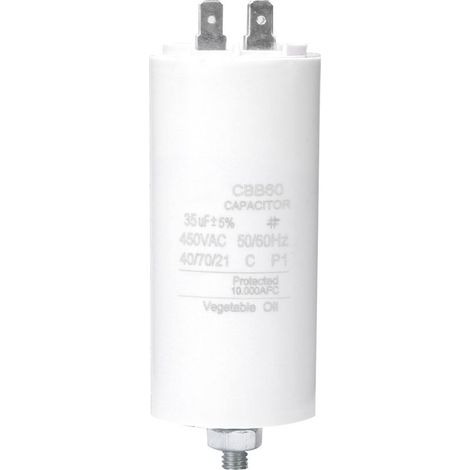 Condensateur de Démarrage CBB60 450V 35µF - pour Lave-linge, Machine à Laver (avec Écrou) (1/5)