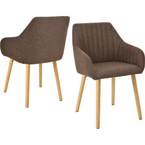 Goeurvant Minimalistische Esszimmerstühle mit bequemer Rückenstütze, ergonomischen Armlehnen und stabilen Holzbeinen - 2er Set – Dunkelbraun