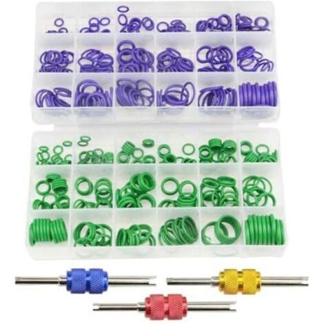 FENOPLASTICAKit de joints toriques en caoutchouc pour compresseur de climatisation de voiture 18 tailles avec outil de retrait de noyau de valve pour réparation automobile (1/4)