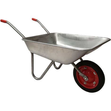 65 Litre 60kg Capacity Galvanised Samuel Alexander Metal Garden Wheelbarrow with Solid Puncture Proof Tyre (1/5)