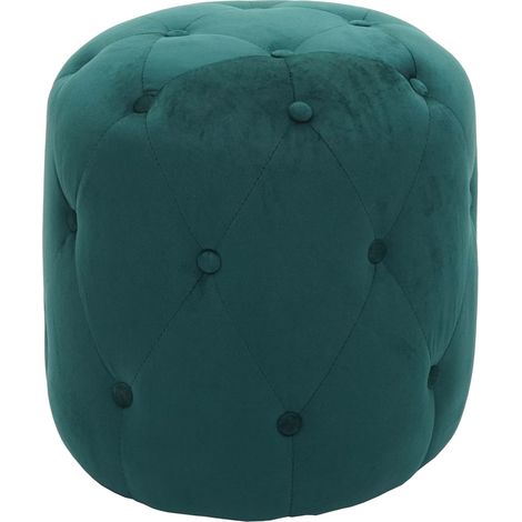 [NEUWERTIG] Hocker HHG-515, Sitzhocker Ottomane, 42x39cm MVG-zertifiziert Samt dunkelgrün