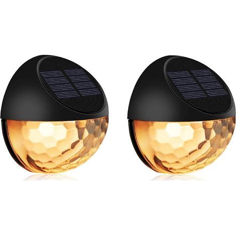 Solar-Zaunleuchten, IP65 LED-Dekorations-Solarwandleuchte für den Außenbereich, wasserdichte kabellose Außenleuchten für Zaun und Terrasse (Farbe: 2 Stück) (1/5)