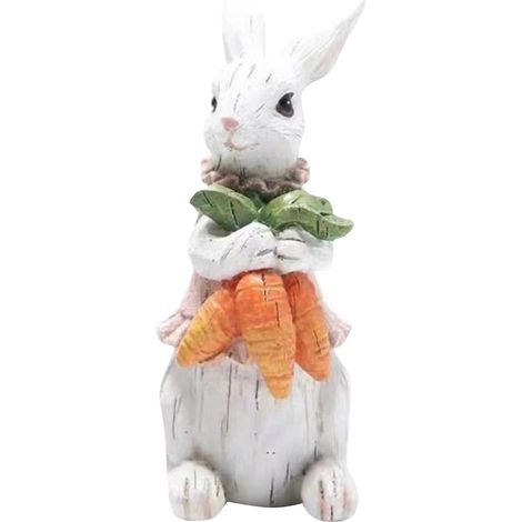 Figurine Lapin De Pâques - En Résine - Décoration Printemps Intérieur - Pour Tableau Festif Ou Étagère - Lot De 6 (1/5)