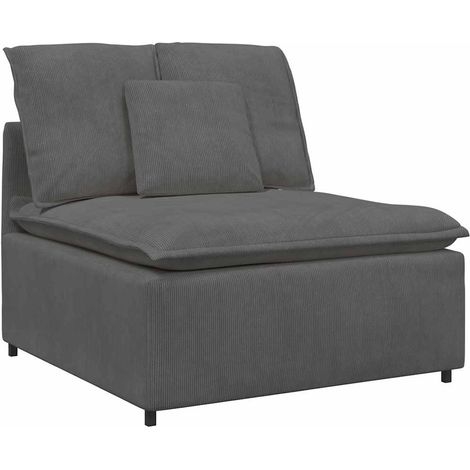 vidaXL Modulo Centrale Divano Modulare con Cuscini Grigio Scuro 100 cm (1/5)