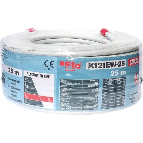 K121EW-25 CAVO COAX 5MM PVC EC CONF. DA 25MT