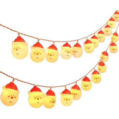 Guirlande Lumineuse Noël Père Noël 3 Métres 20 LEDs Décoration Extérieure Intérieure Étanche pour Arbre Fenêtre Jardin Patio (1/4)