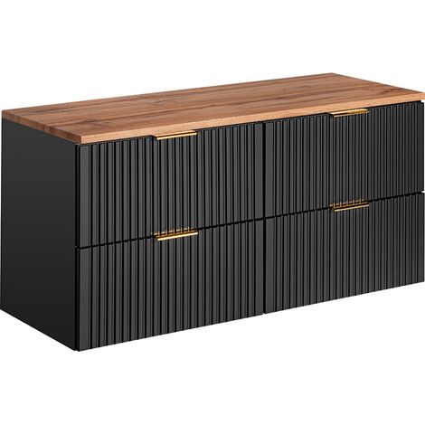 Mobile bagno senza lavabo Adriel nero 120cm (1/5)