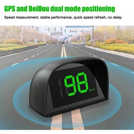 Afficheur Tête Haute pour Voiture - ZOR® - GPS Compteur de Vitesse Numérique - Affichage KM/H - Noir - 80x32x54 mm (1/4)