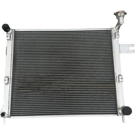 Radiador de aluminio, núcleo de 40 mm, 2 filas, compatible con Jeep Grand Cherokee y Commander, eficiencia de refrigeración mejorada, depósitos de aluminio totalmente soldados. (1/5)