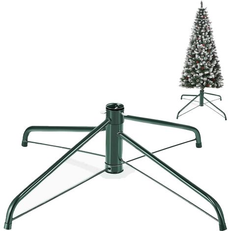 Support sapin métal pliable 35 cm – caoutchouc + vis – trépied fer – pour 1,2–1,8 m (4–6 pi) (1/4)