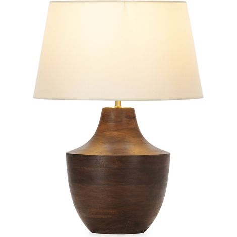 Lampe de table en bois de manguier - Noyer (1/3)