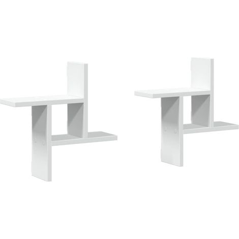 vidaXL Mensole a Muro 2 pz Bianche 38x12x38 cm in Truciolato (1/5)
