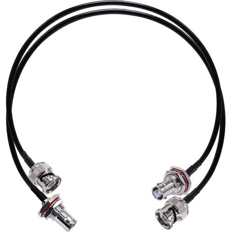 Câble de raccordement BNC RG58 BNC mâle vers BNC femelle, câble coaxial radio CB 20" (50 cm), câble d'extension d'antenne Wifi pour systèmes de sécurité, lot de 2