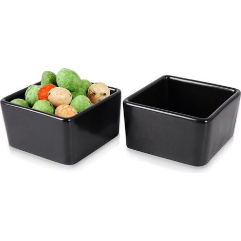 Schwarze Servierschüssel, quadratisch, 2er-Set (1/5)