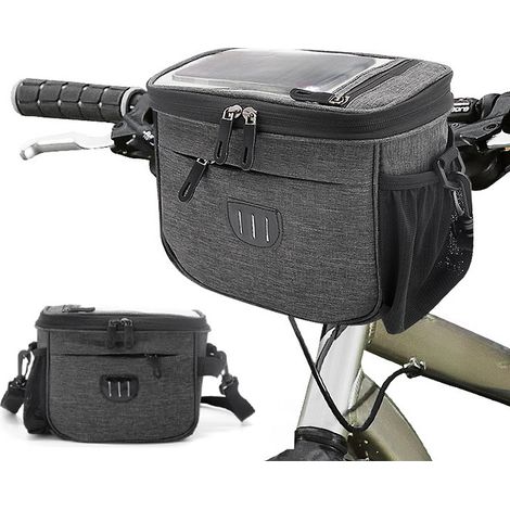 Borsa da manubrio per bicicletta da 5 litri - Borsa anteriore impermeabile per bicicletta - Borsa da cestino per bicicletta di grande capacità