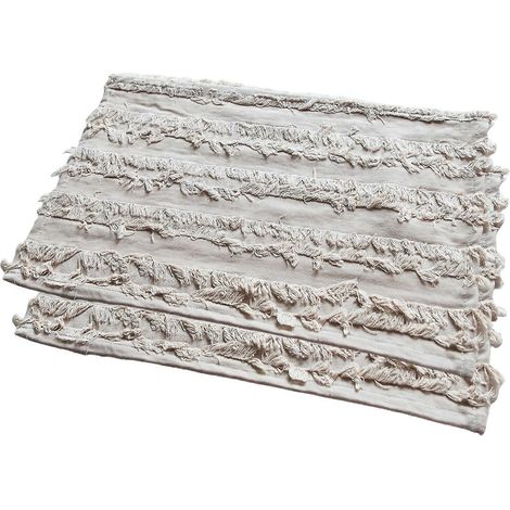 Lot de 2 sets de table en coton et lin, gris clair. (1/5)