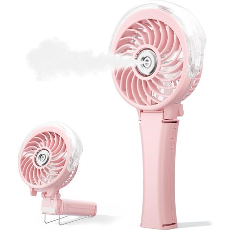 Ventilateur brumisateur portable, deux boutons faciles à utiliser, ventilateur brumisateur rechargeable à main, ventilateurs de pulvérisation d'eau (1/5)