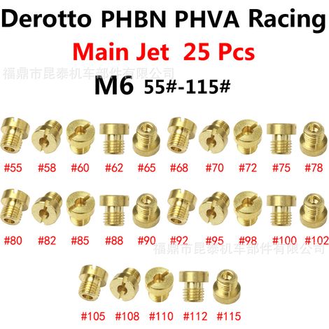 25-piece carburetor M6 injector main jet Derotto main jet PHBN PHVA 55-115 (1/5)