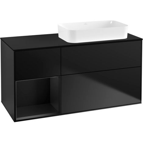 V&B Waschtischunterschrank Wandbeleuchtung Finion 120x60 cm, Reg li bla m Lac, bla m Lac (1/2)