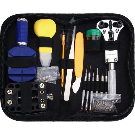 Watch Repair Tool Kit (162-piece) - Amazon - Home watch repair tool kit that allows you to remove the back and replace the battery (YD048)--DTEKGAZ