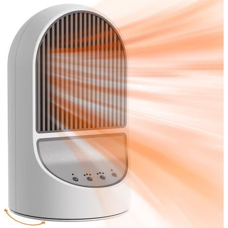 1200W radiateur soufflant, PTC céramique radiateur soufflant économe en énergie silencieux avec minuterie, protection contre la surchauffe et le basculement, pour le bureau, le salon (1/5)