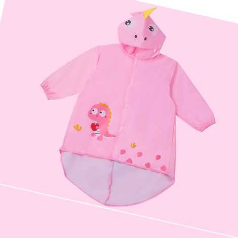 Imperméable enfant type cape, combinaison imperméable garçon, poncho imperméable à imprimé dessin animé mignon pour élèves du primaire, rose, taille L (convient aux enfants mesurant entre 100 et 110 c (1/5)