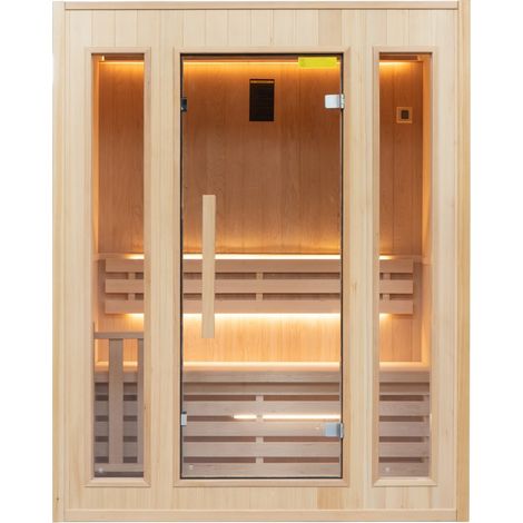 Finnische Holzsauna für 3 Personen mit Elektro-Ofen 3,5 kW Zen 3 (1/5)