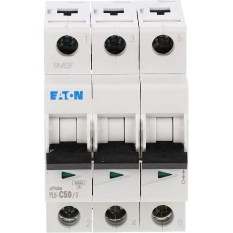 Interruttore automatico 3P C 50A 6kA AC PL6-C50/3 286606