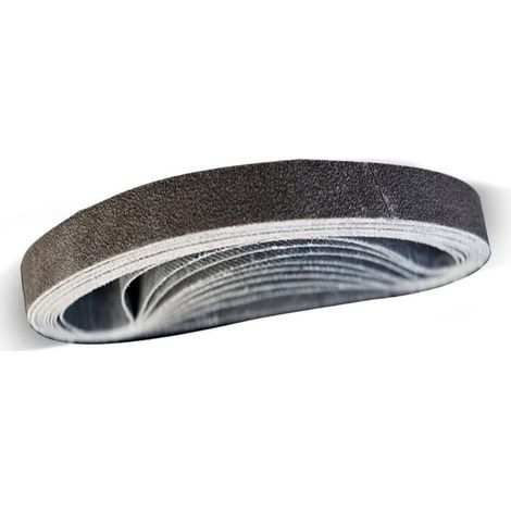 Lot 20 bandes abrasives 520x20mm – 120 – rouleaux papier verre – ébavurage – ponceuse bande