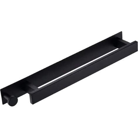 (Noir) Porte-serviettes sans perçage, porte-serviettes de salle de bain, facile à organiser, gain de place, porte-serviettes de salle de bain en acier inoxydable (1/4)