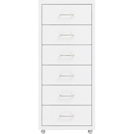 Maison Exclusive - Schedario Mobile Bianco 28x41x69 cm in Metallo