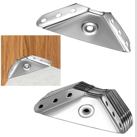 Staffe angolari in acciaio inox, 20 pezzi per confezione, connettori angolari universali, utilizzati per rinforzare e riparare mobili come sedie, tavoli, armadi (1/5)