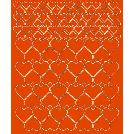 Pegatinas para casco de bicicleta con forma de corazón, 116 unidades, color naranja brillante.