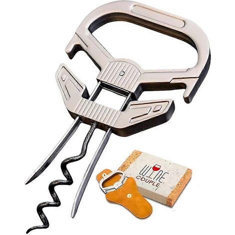 Ouvre-bouteille à double fourche, spécialement conçu pour retirer les bouchons de vin anciens et fragiles tire-bouchon à double fourche ouvre-bouteille C.