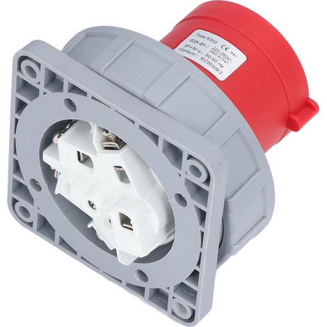 Connecteur aéronautique étanche, prise industrielle 5 broches en laiton et nylon, 3P+N+T, 220-380 V CA, 240-415 V CA, 63 A (1/5)