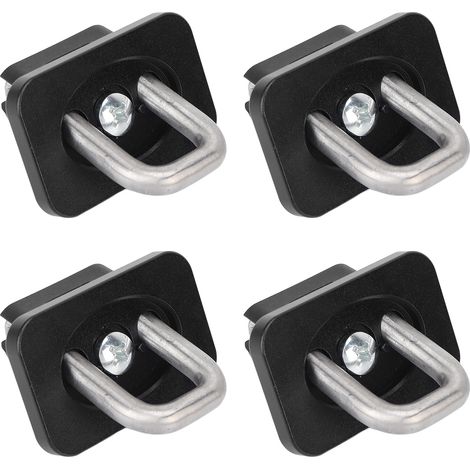 Ancrages d'arrimage de lit de camion, 4 pièces, roulement de 1000 LBS, remplacement en acier inoxydable pour Chevy Silverado 2007 – 2021, noir (1/5)