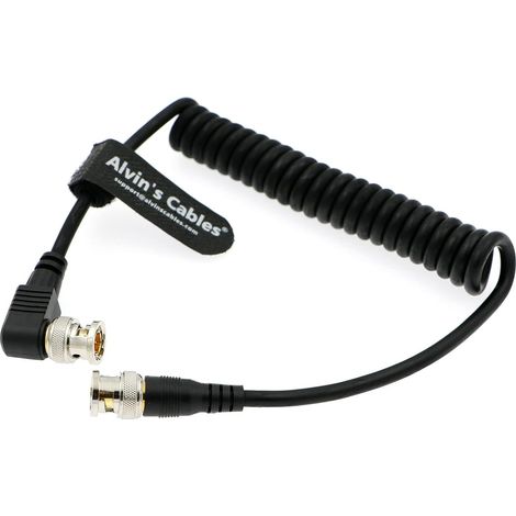BNC mâle RG179 Câble coaxial flexible pour vidéo caméra droit à angle droit (1/4)