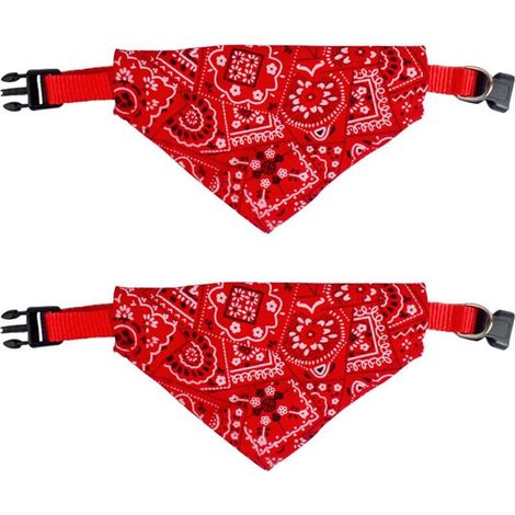 2 serviettes de salive pour chiens, basculement ajustable en style bohémien, adaptées aux animaux de compagnie de taille moyenne (rouge, taille M) (1/5)