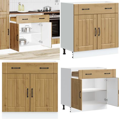 Mueble bajo de cocina Lucca roble artesanal - Mueble bajo de cocina - Almacenamiento bajo cocina