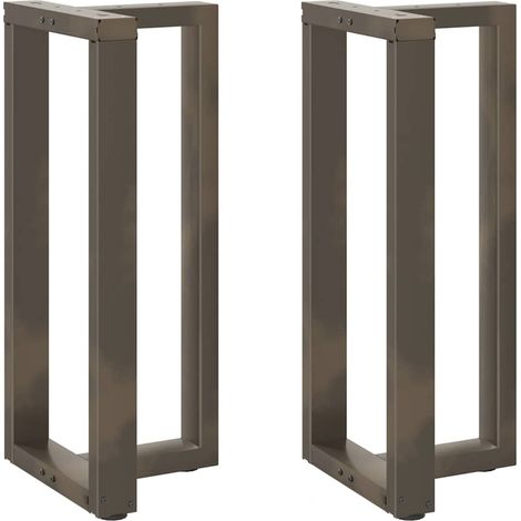 Bartischbeine T-Form 2 Stk. Naturstahl 50x35x(90-91) cm Stahl