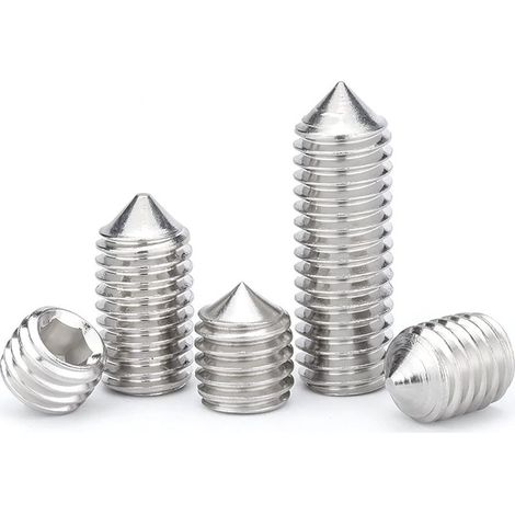 Vis Sans Tête Coniques M6 Vis Sans Tête Hexagonales en Acier Inoxydable Fixations Allen Vis Pointeau M6×20mm,20 pcs (1/3)