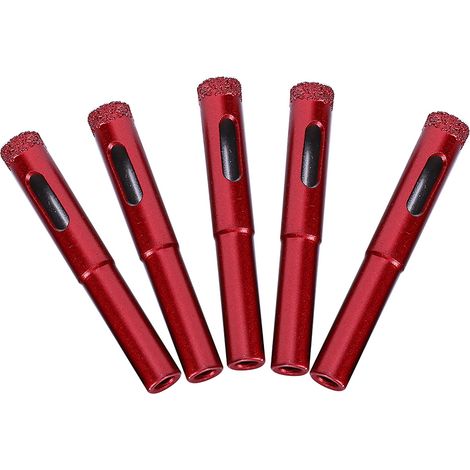 Outil électrique électrique de perçage avec foret diamanté (lot de 5) pour marbre, granit, béton, verre et carrelage (Ø 10). (1/5)
