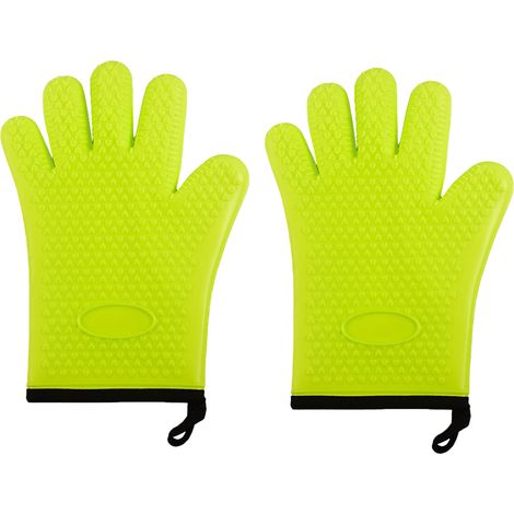 Gants De Cuisine En Silicone - Résistants À La Chaleur Jusqu'à 260 °C - Pour Four Barbecue Cuisson Pâtisserie - Lot De 2 (1/5)