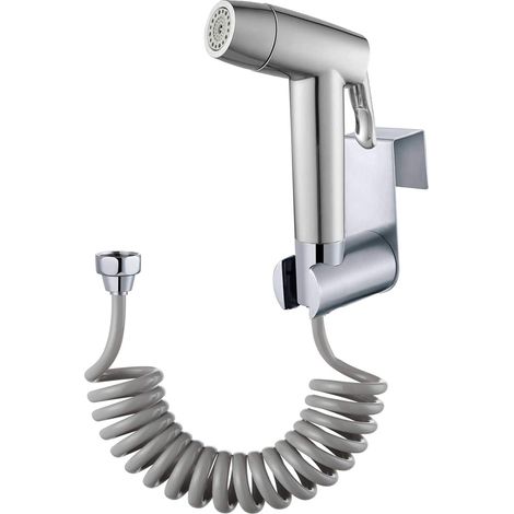 Pulvérisateur de toilette pour bidet - avec crochet de réservoir d'eau et tuyau de douche flexible télescopique en ABS de 59" pour plomberietoilettes, bidet pistolet de pulvérisation de salle de bain (1/5)