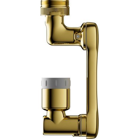 Verlängerungsset für Küchenarmaturen, 1080° schwenkbarer Wasserhahn, Luftsprudler, Mischbatterieauslauf, 2 Düsen, Universal-Luftsprudler für Küchen- und Badezimmerarmaturen (gold) (1/5)
