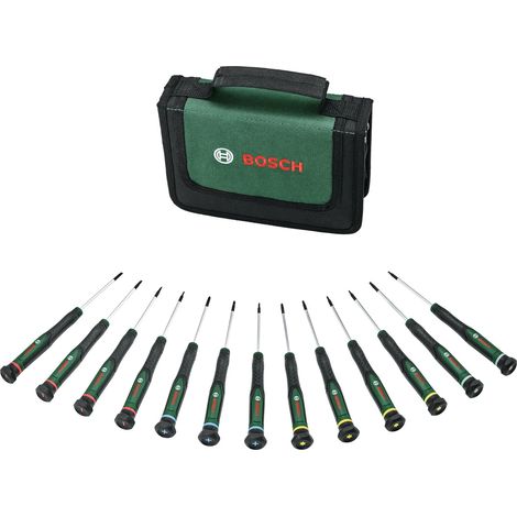 BOSCH 1600A02Z9N Set de trece destornilladores de precisión (1/3)