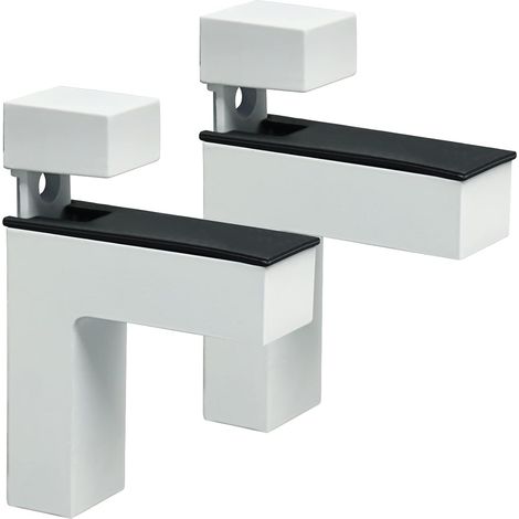 Sollbry 2 Pièces Support de Tablette en Verre Réglable, Support Étagère Murale en Alliage de Zinc, Pince Verre pour Étagère en Bois/Verre de 3 à 38 mm, Blanc (1/5)